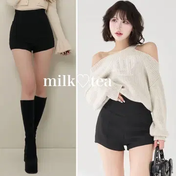 택 포함 새상품 다리치 미실루엣 숏팬츠 프리 블랙 F