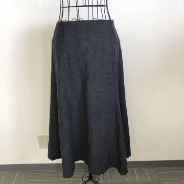 나노 유니버스 울 혼방 다크 그레이 플레어 롱 스커트 플란넬