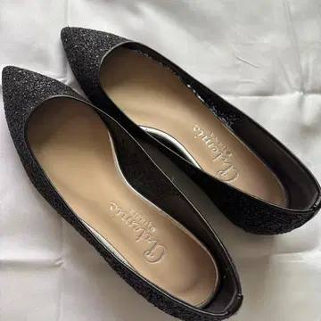 글리터 블랙 플랫슈즈 22.5cm