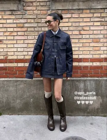 A.P.C. 타이트 데님 스커트 36