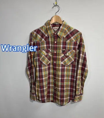 Wrangler 마드라스 체크 웨스턴풍 프레쉬 랭크 긴팔 셔츠: M