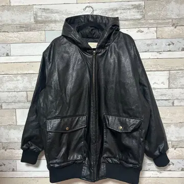 [ 새상품급 ] JaVa 가죽 후디 자켓 블랙