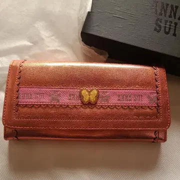 ANNA SUI 나비 모티브 장지갑 핑크