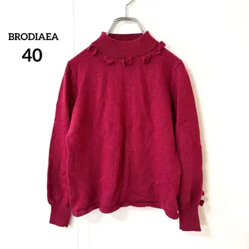 블로디아 [ 40 ] 긴팔 니트 하이넥 모 100% 리본 귀여운