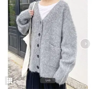 새상품 스픽 앤 스팬 알파카 혼방 V넥 가디건