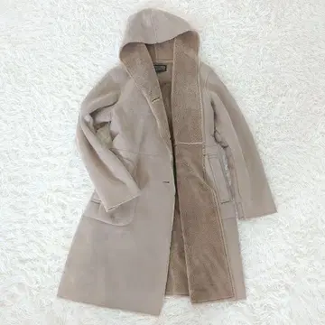 새상품급 어반 리서치 도어스 후디 롱 기장 코트 브라운 무스탕