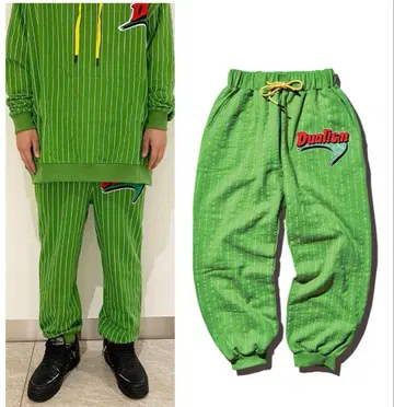 새상품급 Dualism 듀얼리즘 부메랑 로고 스트라이프 스웨트 팬츠