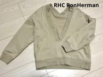 RHC RonHerman 와이드 핏 V넥 맨투맨 베이지