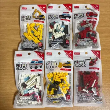 [DAISO 푸치 블록] 6개 세트 (일하는 자동차, 일하는 탈것)