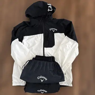 Callaway 우비 블랙/화이트 후드 부착