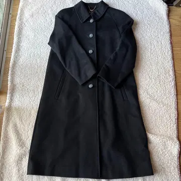 FRONDIS 포멀 롱 코트 블랙 캐시미어 100 고급 일본제