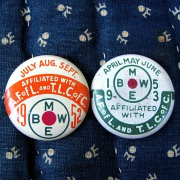 핀 배지 2개 USA WORKER'S UNION 빈티지 워크