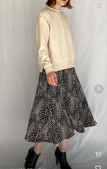 새상품급 PICCIN 도킹 원피스 세트 레이어드 레오파드 베이지 코듀로이