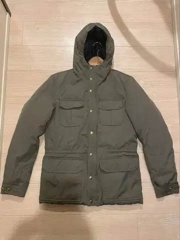 Richlu 올리브 그린 후드 부착 다운 자켓