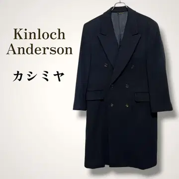 Kinloch Anderson 캐시미어 100% 롱 코트 블랙 M