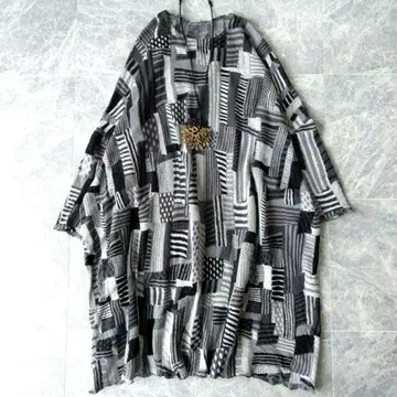 486 요건 레일 자카드 인터샤 티셔츠 원피스 블랙