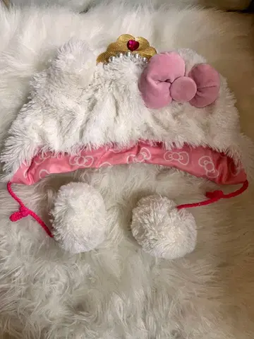 USJ 한정판 헬로키티 복슬복슬 프린세스 모자