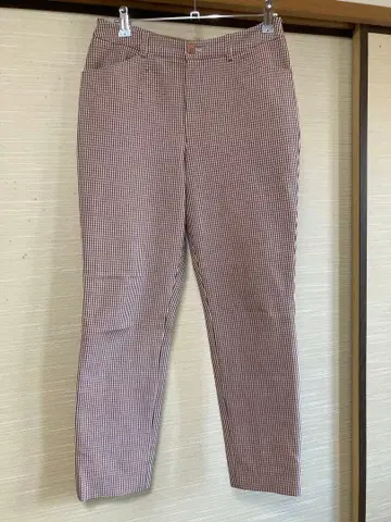 비쓰리 체크 무늬 캐주얼 팬츠