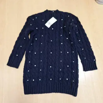 ZARA 네이비 케이블 니트 미니 원피스 S