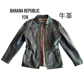 바나나 리퍼블릭 소가죽 빈티지 가죽 자켓 Y2K