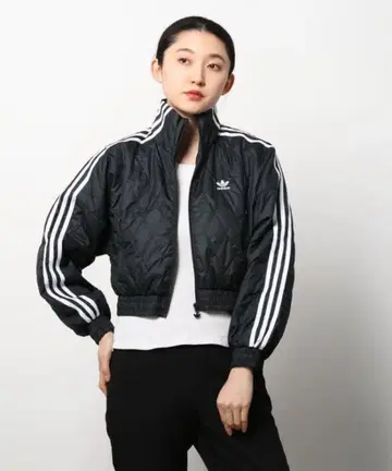 adidas 크롭 퀼팅 자켓
