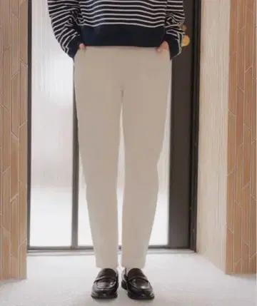 아이보리 와이드 팬츠 코튼 혼방