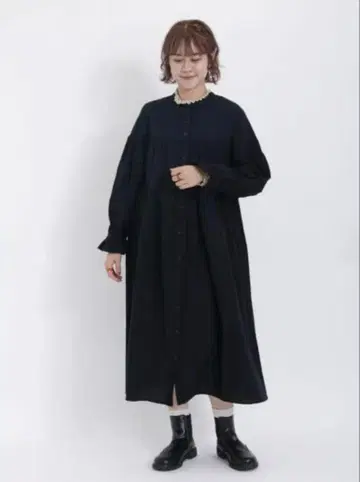 Samantha Mos2 전후착 티어드 개더 원피스 블랙