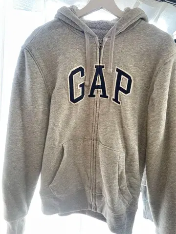 GAP 그레이 후드티 후드 부착