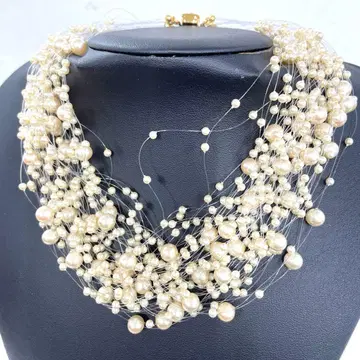 [ M11 ] 펄 화이트 다층 목걸이