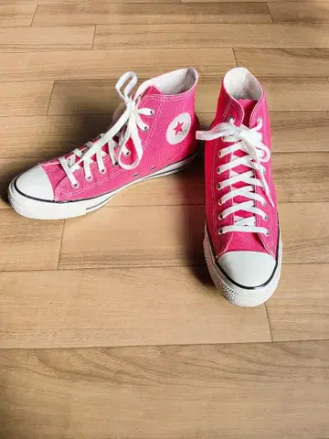 컨버스 올스타 하이컷 US 9.5 네온 핑크