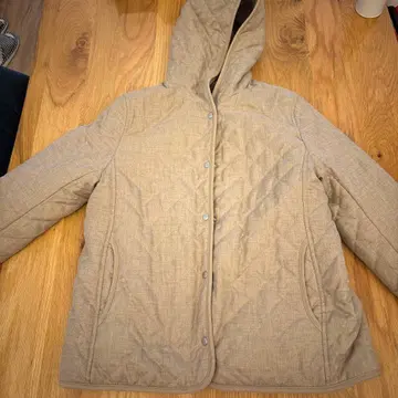 베이지 플리스 퀼팅 자켓 L 사이즈