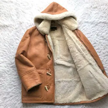 [ 우루과이산 리얼 무스탕 ] 무스탕 더플 코트 카멜 L 2way