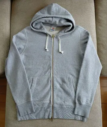 DENIME*레어*일본제, 두꺼운 원단 풀 집업 후드티