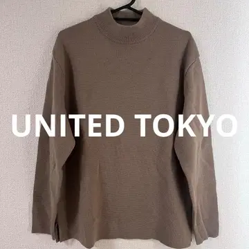 UNITED TOKYO 울 밀라노 리브 모크넥 니트 남성용