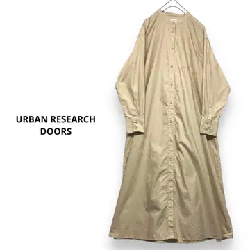 정가 9,350엔 DOORS 밴드 카라 플레어 셔츠 원피스