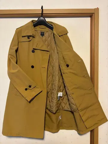 남성용 트렌치코트 퀼팅 안쪽 있음