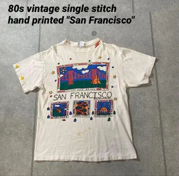 [레어 단품] 80s 보로 싱글 스티치 샌프란시스코 핸드 페인트