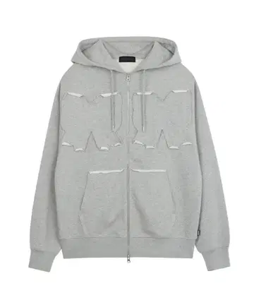 YOUHEE RIBBON HOOD ZIP-UP MELANGE GRAY