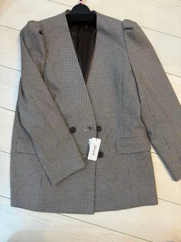 anplegant 앙프레강트 퍼프숄 자켓 체크