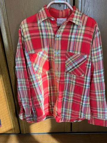 BIG MAC 빨간색 체크 긴팔 플란넬 셔츠 M