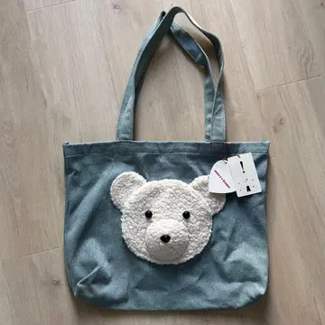 merry jenny 곰 얼굴 토트백 블루 F