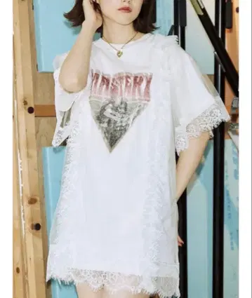 jouetie 리메이크 락 미니 원피스 화이트