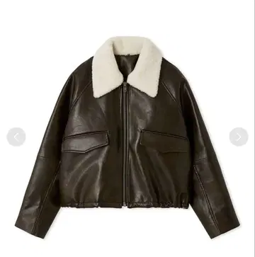 [시착만 한 상품] 미라 오웬 스탠 칼라 인조 가죽 블루종