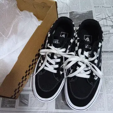 VANS FALKEN 블랙/화이트 체크 25.5cm