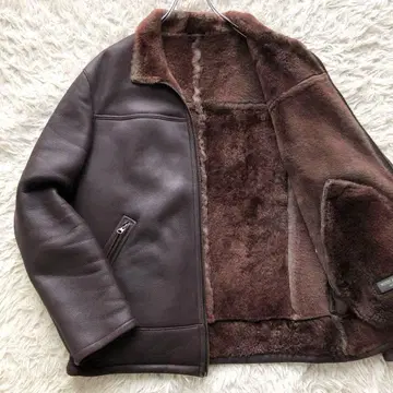 [ 새상품급 리얼 무스탕 ] 윈드아머 무스탕 자켓 브라운 L 양가죽 보아