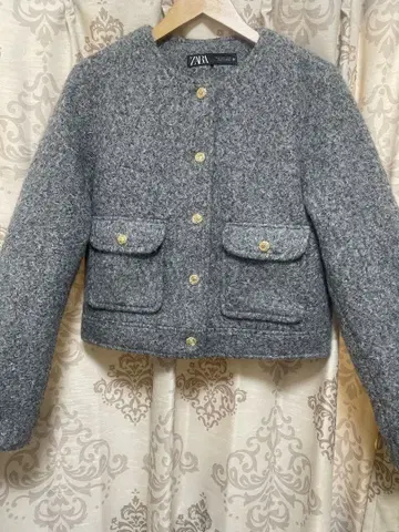 ZARA 그레이 노카라 자켓