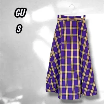 [지유] 플레어 롱 스커트 체크 무늬 걸리시 작은 사이즈 S