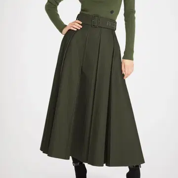 Patou 파투 오가닉 코튼 플리츠 맥시 스커트