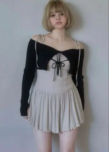 Nei 니트 세트 플레어 드레스 앤메리