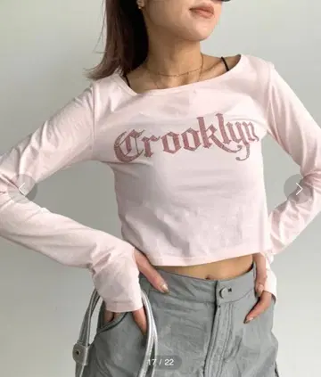 SHAGGIE 샤기 손가락 장갑 스터드 로고 천축 롱 T